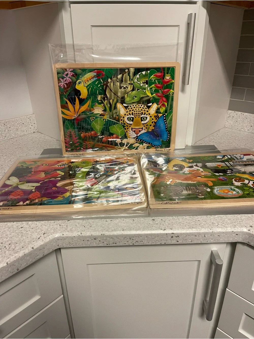 Melissa & Doug Lot of 3 Wooden Frame Jigsaw Puzzle 24 Pc 3+ Excellent Condition